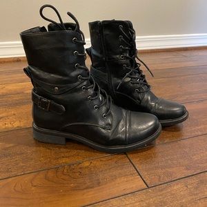 Black lace up boots